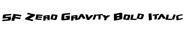 SF Zero Gravity Bold Italic font preview