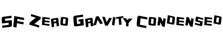 SF Zero Gravity Condensed font preview