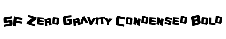 SF Zero Gravity Condensed Bold font preview