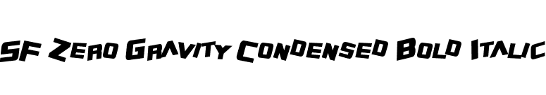 SF Zero Gravity Condensed Bold Italic font preview