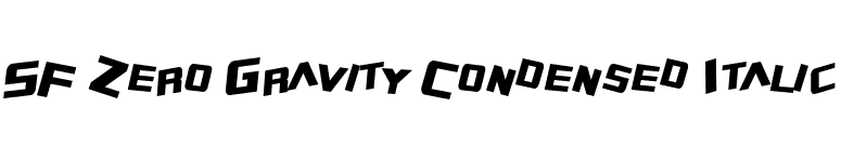 SF Zero Gravity Condensed Italic font preview