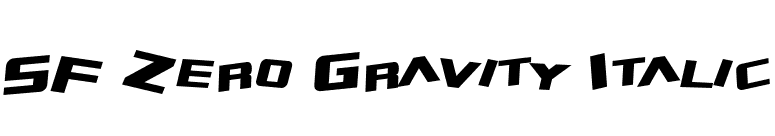 SF Zero Gravity Italic font preview