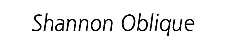 Shannon Oblique font preview