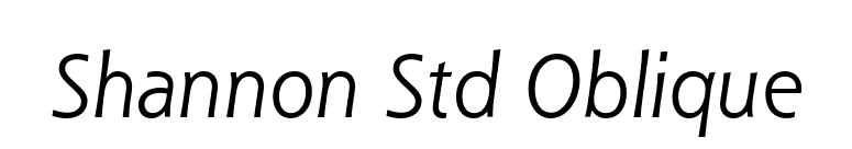 Shannon Std Oblique font preview