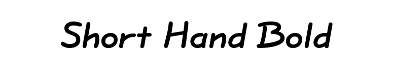 Short Hand Bold font preview