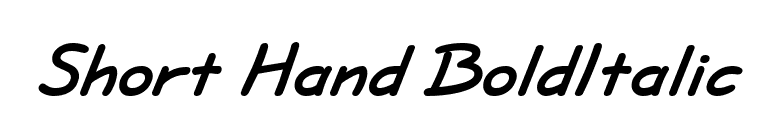 Short Hand BoldItalic font preview