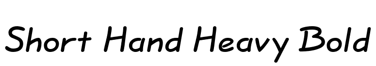 Short Hand Heavy Bold font preview