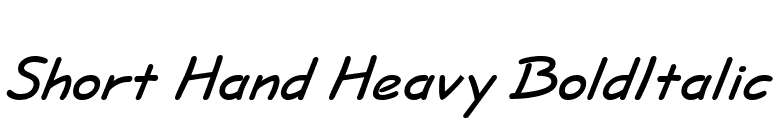 Short Hand Heavy BoldItalic font preview