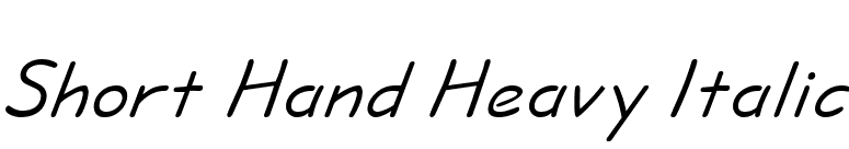 Short Hand Heavy Italic font preview