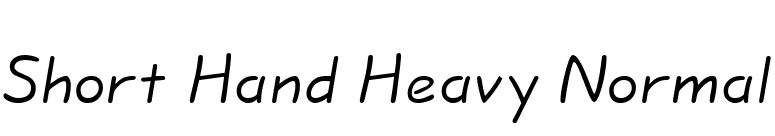 Short Hand Heavy Normal font preview