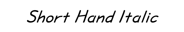 Short Hand Italic font preview