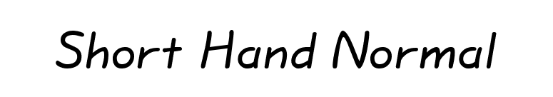 Short Hand Normal font preview