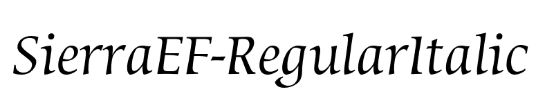 SierraEF-RegularItalic font preview