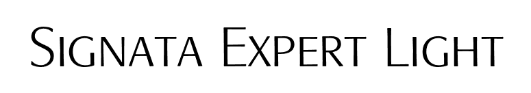 Signata Expert Light font preview