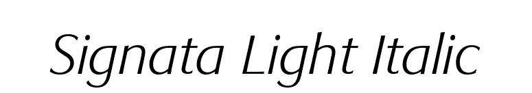 Signata Light Italic font preview