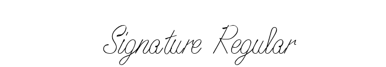 Signature Regular font preview