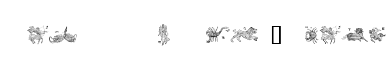 signs of the zodiac font preview