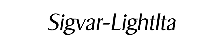 Sigvar-LightIta font preview