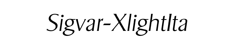 Sigvar-XlightIta font preview