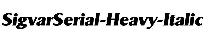SigvarSerial-Heavy-Italic font preview