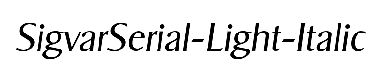 SigvarSerial-Light-Italic font preview