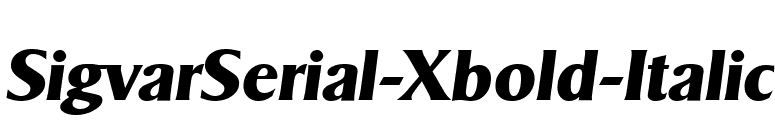 SigvarSerial-Xbold-Italic font preview