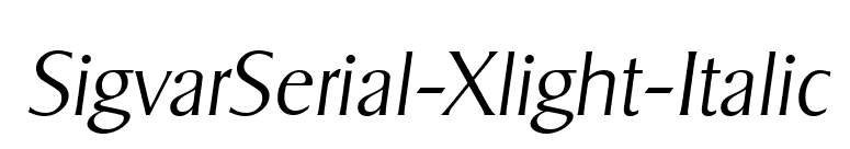 SigvarSerial-Xlight-Italic font preview