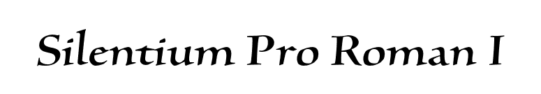 Silentium Pro Roman I font preview