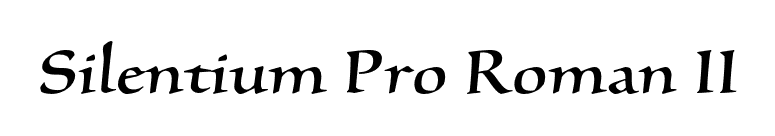 Silentium Pro Roman II font preview