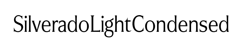 SilveradoLightCondensed font preview