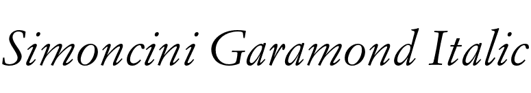 Simoncini Garamond Italic font preview