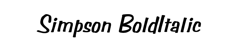 Simpson BoldItalic font preview