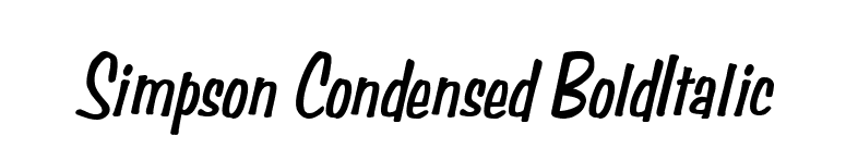 Simpson Condensed BoldItalic font preview