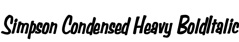 Simpson Condensed Heavy BoldItalic font preview