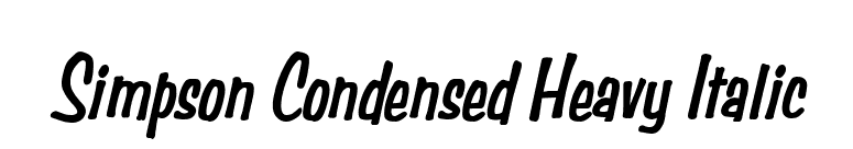 Simpson Condensed Heavy Italic font preview