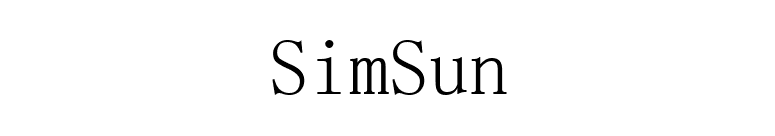 SimSun font preview