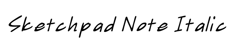 Sketchpad Note Italic font preview