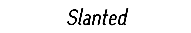 Slanted font preview