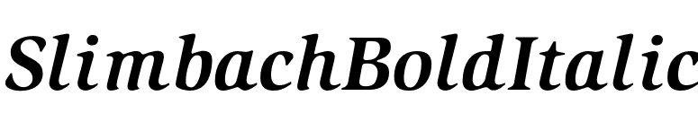 SlimbachBoldItalic font preview