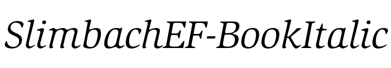 SlimbachEF-BookItalic font preview