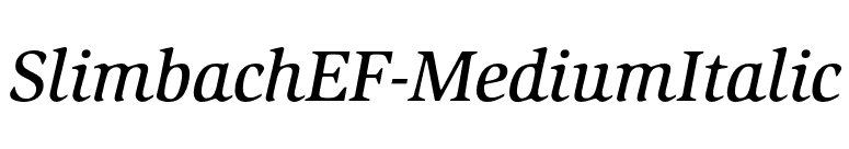 SlimbachEF-MediumItalic font preview