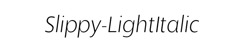 Slippy-LightItalic font preview