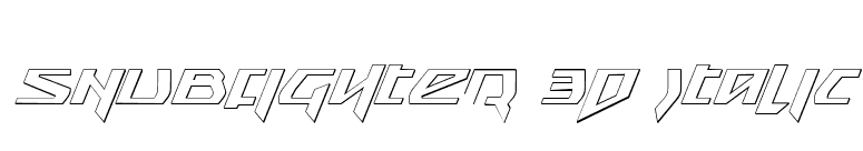 Snubfighter 3D Italic font preview