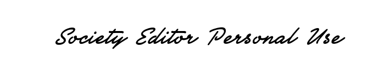Society Editor Personal Use font preview