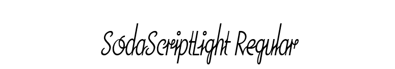 SodaScriptLight Regular font preview