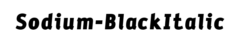 Sodium-BlackItalic font preview