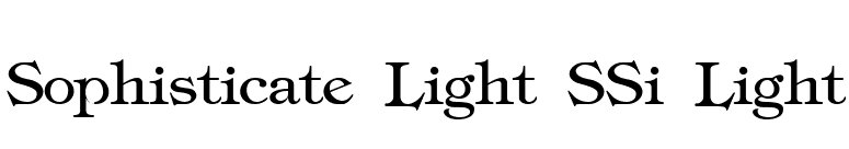 Sophisticate Light SSi Light font preview