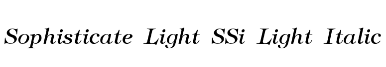 Sophisticate Light SSi Light Italic font preview