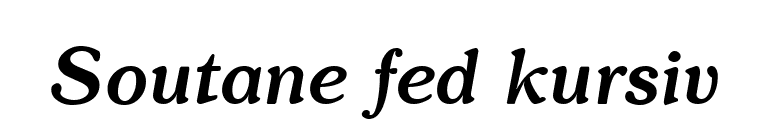 Soutane fed kursiv font preview
