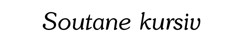 Soutane kursiv font preview